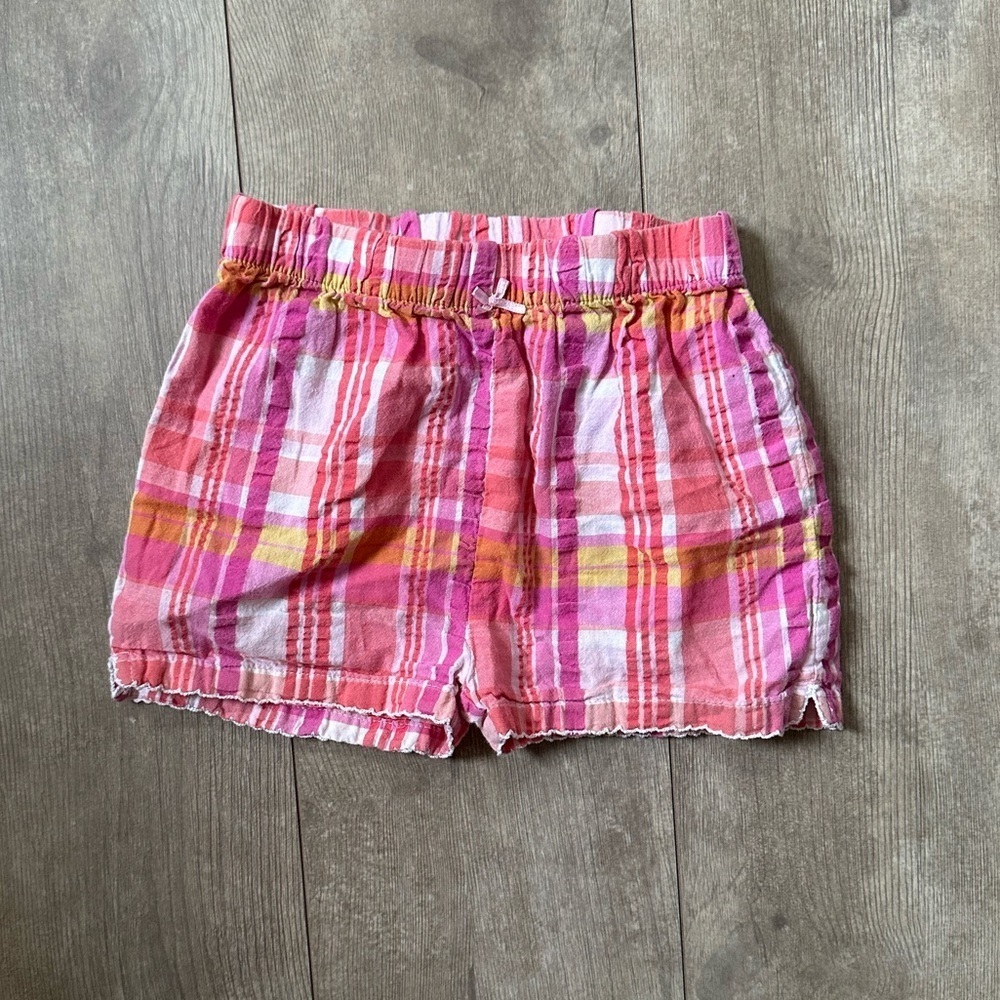 Y2K Sonoma Seersucker Plaid Shorts Pink 24 Months Baby Toddler Girl’s Vibrant